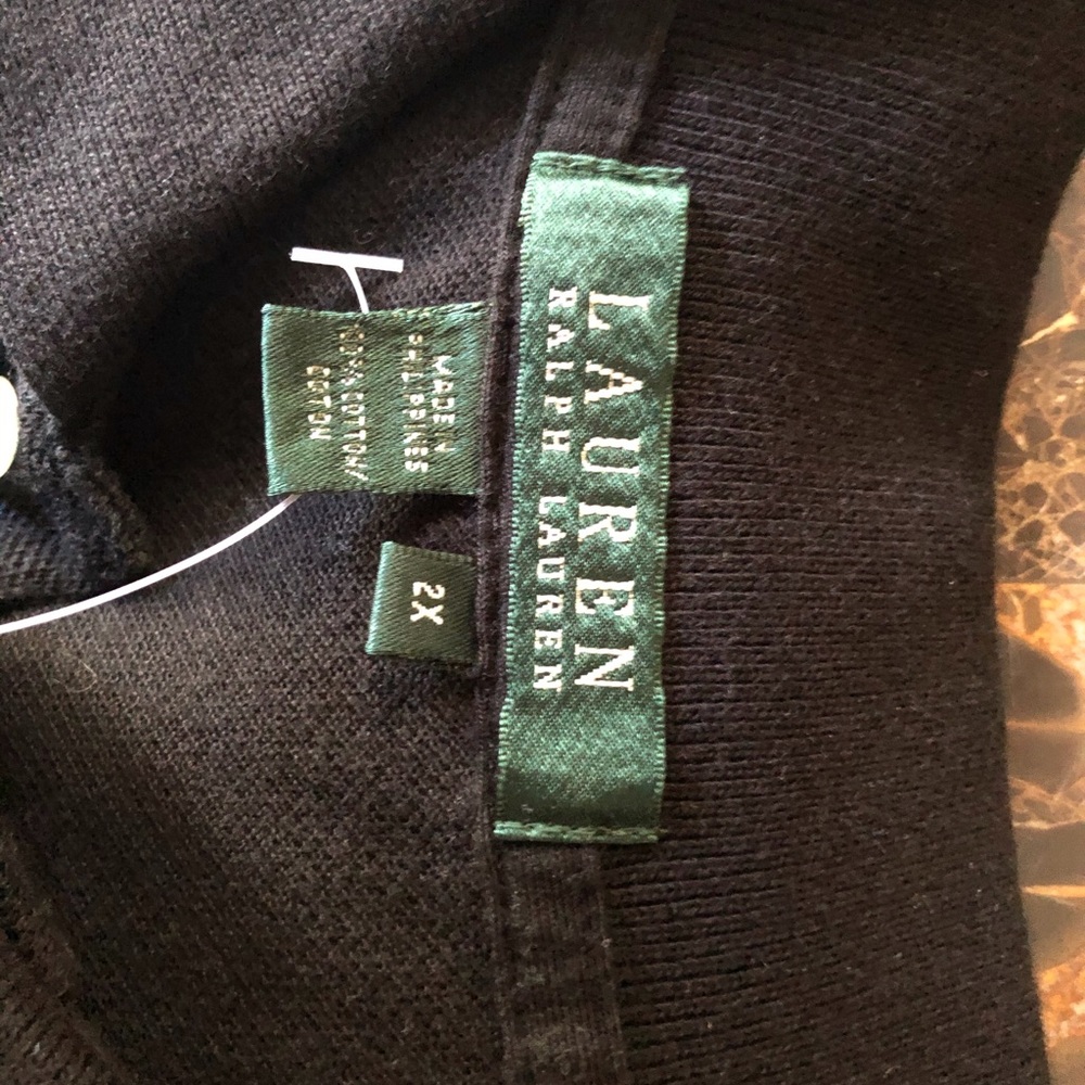NEW - Lauren Ralph Lauren Black Knit Shirt-Size 2x - Picture 5 of 6